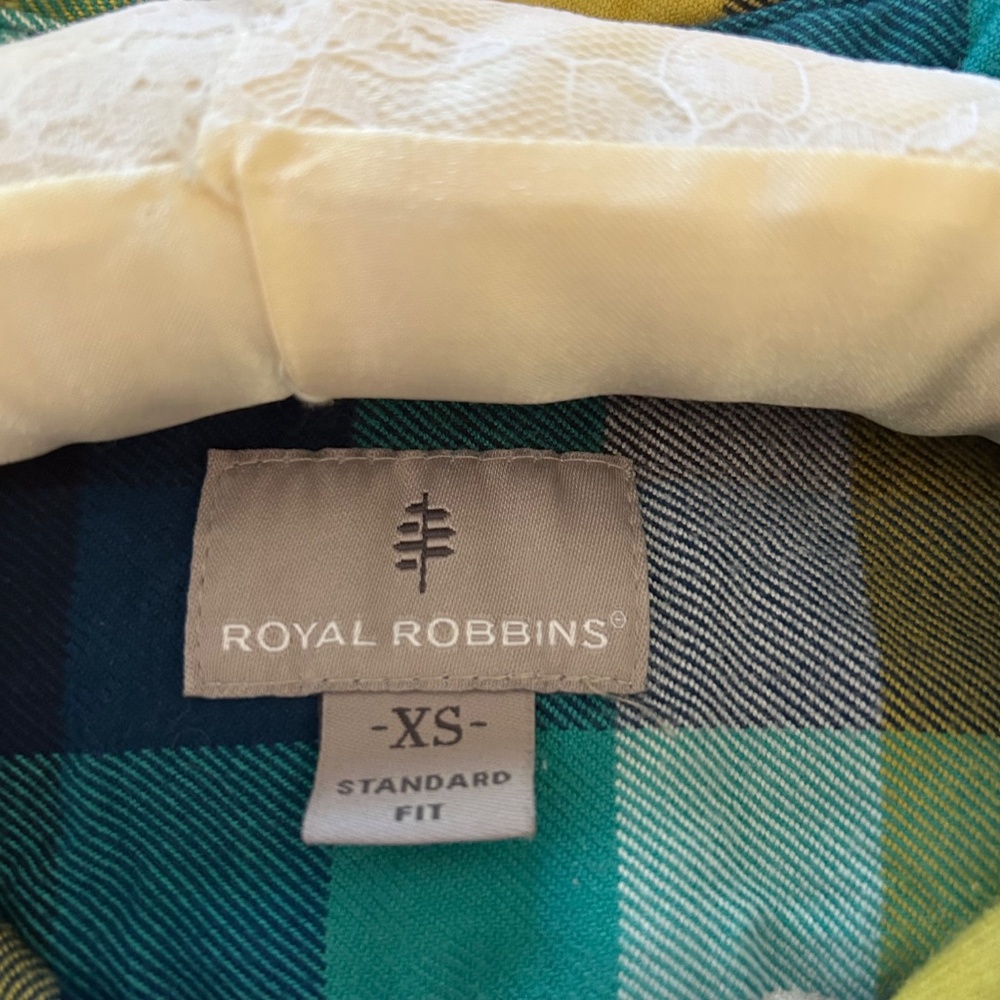 Royal Robbins Standard Fit 100% Organic Cotton Flannel Top, Size XS - Picture 6 of 6